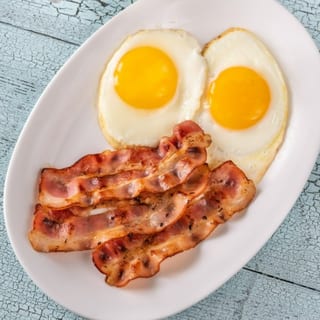 2 Eggs with Bacon, Ham or Sausage (No Cheese)